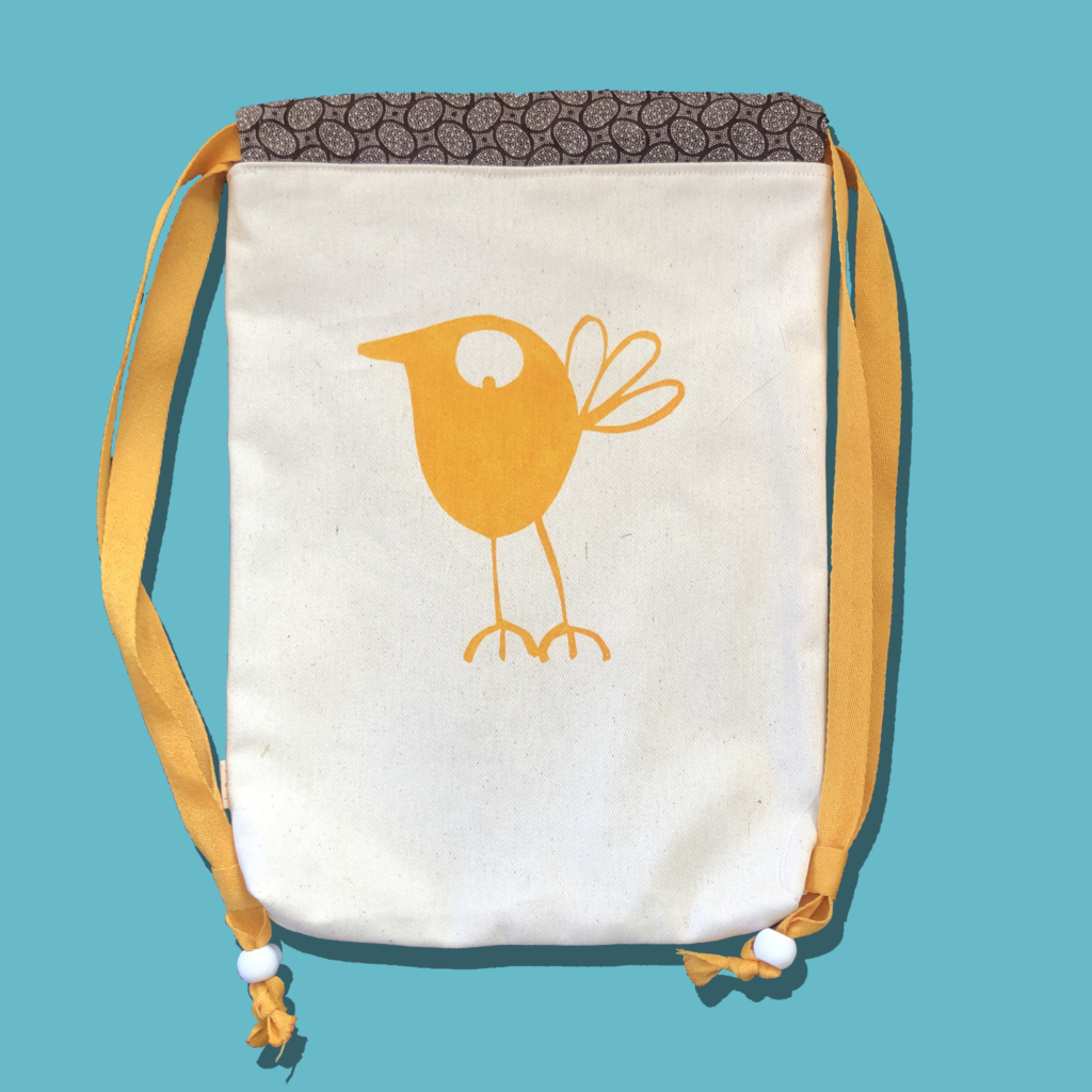 Tweet drawstring bag
